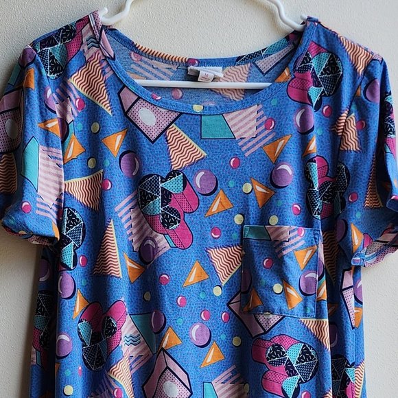 LuLaRoe 80s Geometric Print Midi Dress Size Medium - Picture 8 of 15